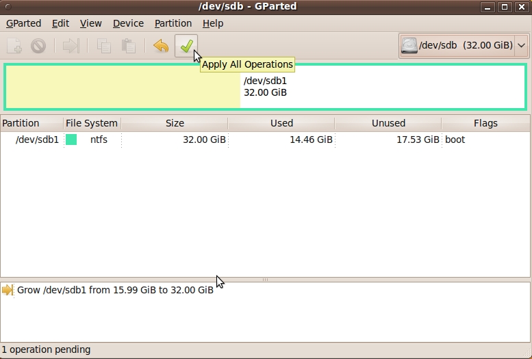 Gparted Apply