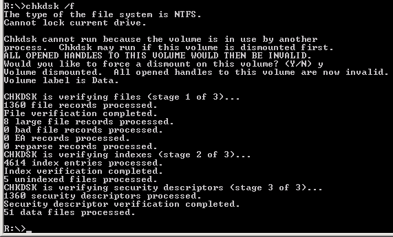 chkdsk /f