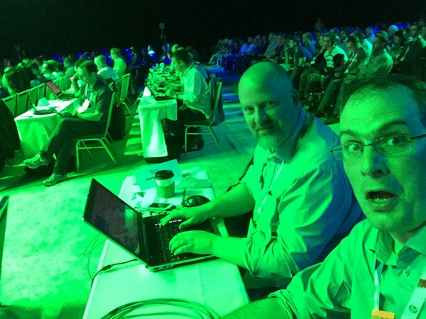 Mark Broadbent and Rob Farley on Blogger table