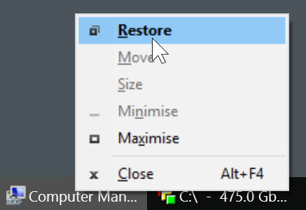 Restore option